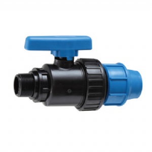 PP Compression Singel Union Male Thread Ball Valve